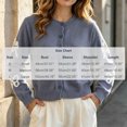 thumbnail image 3 of Iroehba Cardigan Sweaters for Women Long Sleeve Button Down Crew Neck Knit Tops Relaxed Cut Elegant Casual Outerwear for Daily Wear, 3 of 7