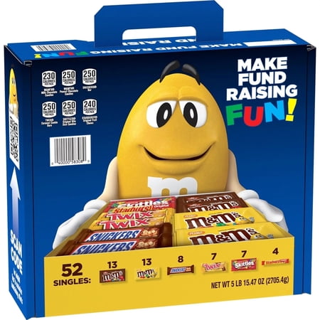 M&M’S Skittles Snickers Twix & Starburst Candy Bulk Variety Pack 52 Count