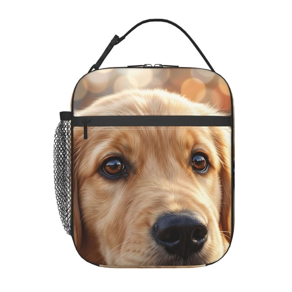 Dog Lunch Bag For Women Men, Cute Golden Retriever Insulated Reusable Lunch Box, Thermal Lunch Tote For Office Work Travel, Patterned Cooler Bag
