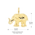 thumbnail image 3 of 14K Yellow Gold Elephant Charm Pendant with 1.4mm Flat Open Wheat Chain Necklace - 22", 3 of 6