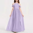 thumbnail image 5 of Chiffon Maxi Dresses for Girls Size 3-14 Teens Kids Elegant Sleeveless Crewneck Solid A-Line Graduation Wedding Guest Long Prom Dress, 5 of 5