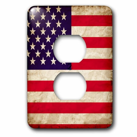 Usa Womens American Flag 3dRose USA American Flag Stars and Stripes Old Look Trendy Work - 2 Plug Outlet Cover ()
