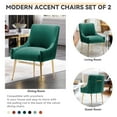 thumbnail image 4 of SEYNAR Modern Glam Pleated Velvet Dining Chair Set of 2, Tufted Upholstered Side Accent Kitchen Chair for Living Room(Deep Green), 4 of 5