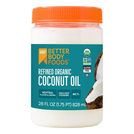 BetterBody Foods Organic Refined Coconut Oil, 28.0 fl oz