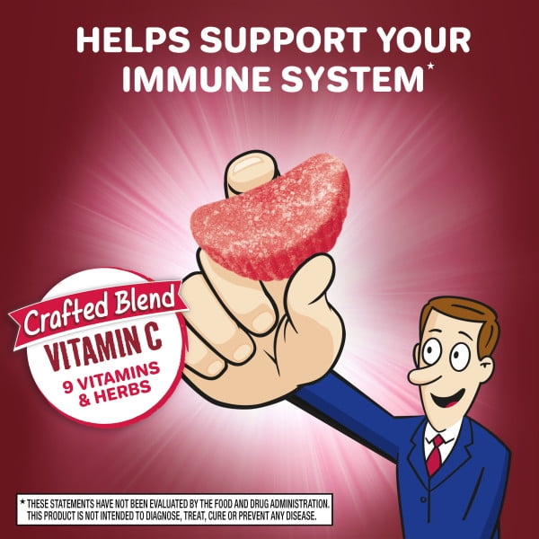 Airborne Mixed Berry Flavored Gummies - 1000mg of Vitamin C and Minerals & Herbs Immune Support, 42 count