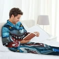 thumbnail image 5 of KLL Cartoon Cute Shark Sleepwear Mens Flannel Pajamas,Long Cotton Pj Set, 5 of 7