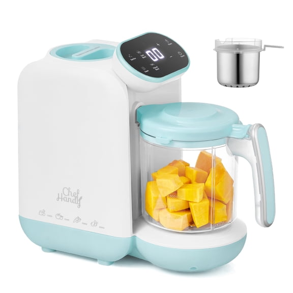 Baby Food Maker Chefhandy, batidora, vaporizadora, puré blanco y azul
