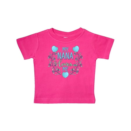 

Inktastic My Nana Loves Me with Flowers and Hearts Gift Baby Boy or Baby Girl T-Shirt