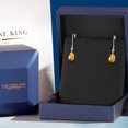 thumbnail image 5 of Gem Stone King 925 Silver and 10K Yellow Gold Yellow Citrine and Lab Grown Diamond Dangle Earrings for Women | 2.16 Cttw | Gemstone November Birthstone | Pear Shape 9X6MM, 5 of 6