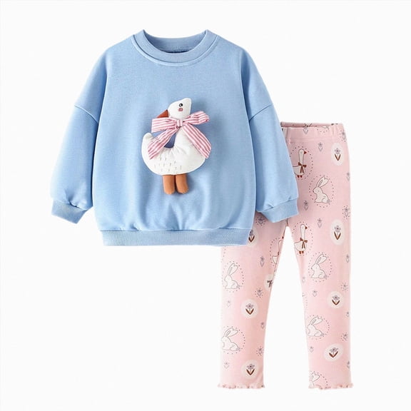 mgoYE Toddler Girl Clothes Fall/Winter Sweatsuit Cute Sweatshirts Pants Girl Clothing Sets