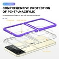 thumbnail image 4 of SaniMore for Samsung Galaxy Z Flip 4 Crystal Clear [Not Yellowing Technology] Case, Hard PC & TPU Bumpers Case with Wireless Charging Shockproof Protective Case for Samsung Z Flip 4, Purple, 4 of 7