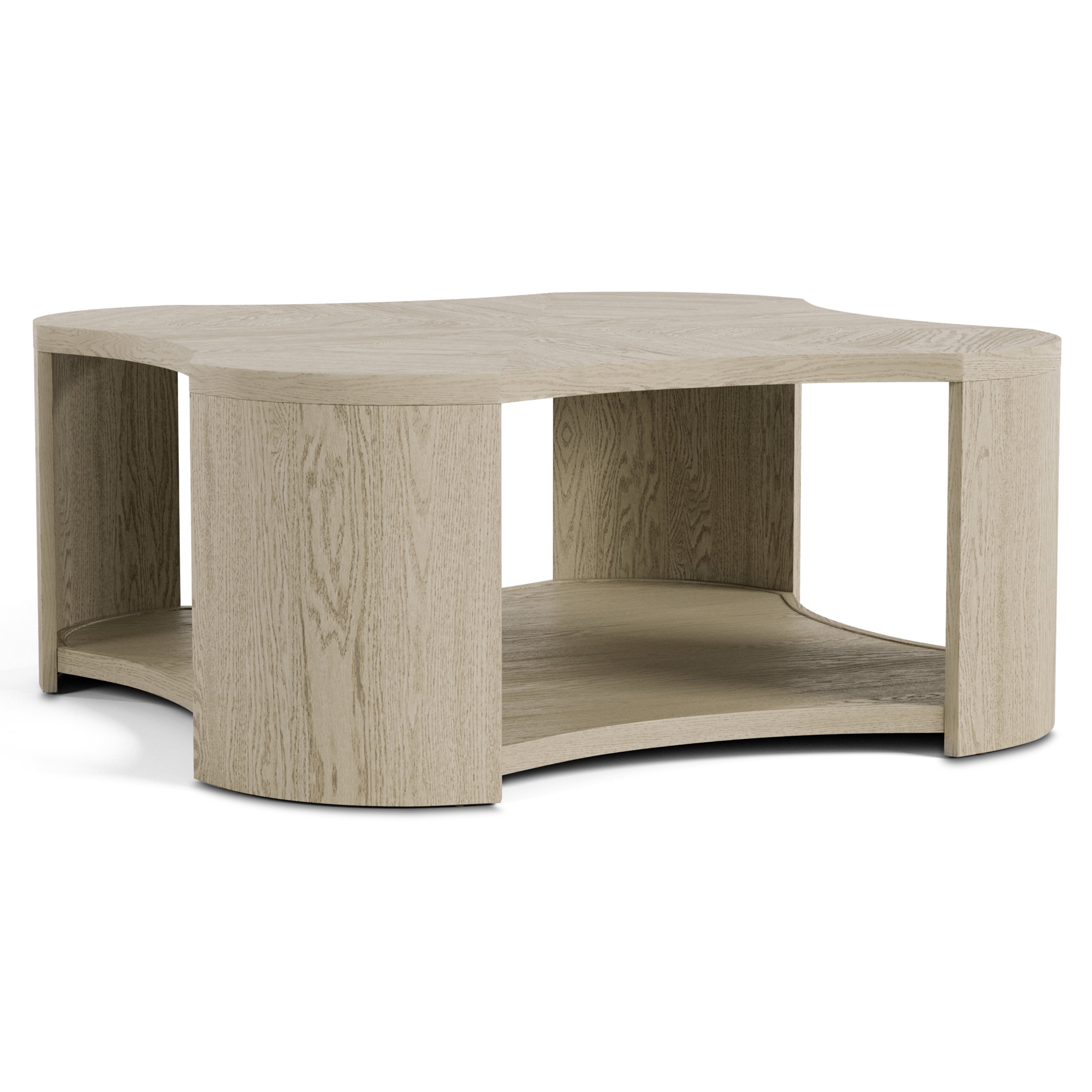Furniture of America Cheri Modern Solid Wood Coffee Table with 1-Shelf and Casters, Oak