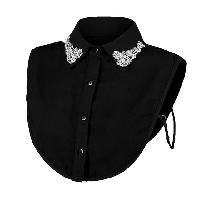 Plaid Rhinestone Detachable Collar for Parties and Events Sparkling Pearl Clip-On Necklace Accessory for Festive and Use