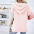 thumbnail image 5 of Fesfesfes Women Sweater Fall Winter Long Sleeve Solid Hooded Sweater Tops Tops on, 5 of 7
