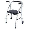 thumbnail image 3 of con ruedas con asiento, carrito de compras, con bastón resistente, multiusos, estable, con ruedas para abuelos y abuelas Dos ruedas, 3 of 8