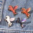 thumbnail image 3 of Broche de caballo esmaltado con diseño de caballo volador, insignia del año del caballo, pin del zodiaco, atuendo, bolso, decoración, insignia, regalo, 3 of 8