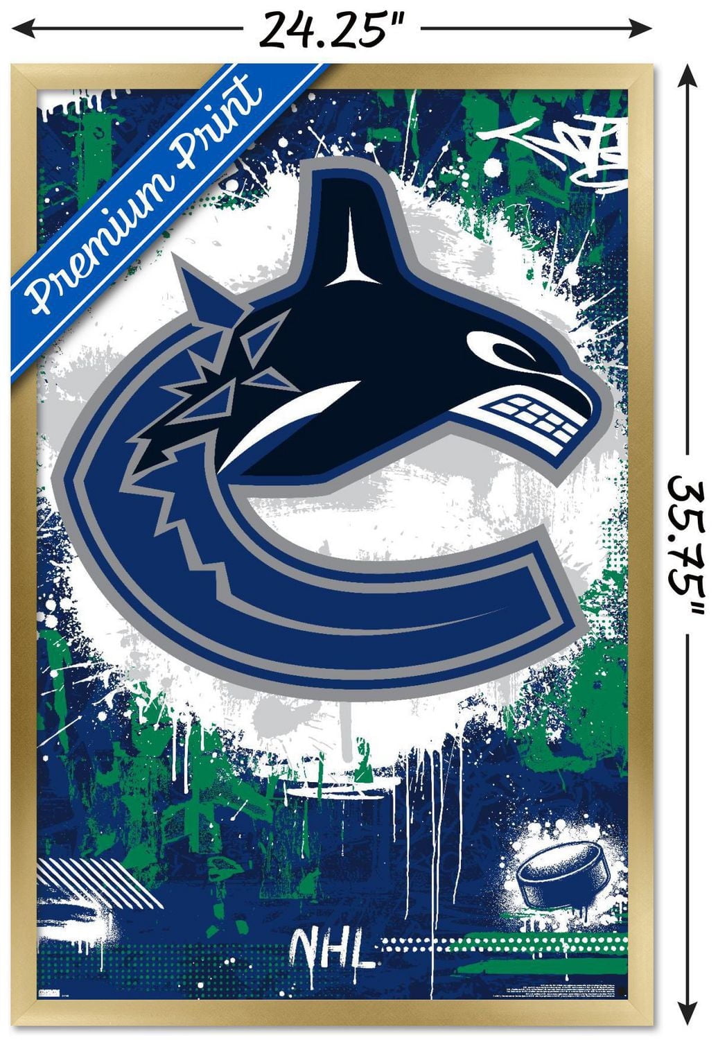 NHL Vancouver Canucks - Maximalist Logo 23 Wall Poster, 22.375" x 34"