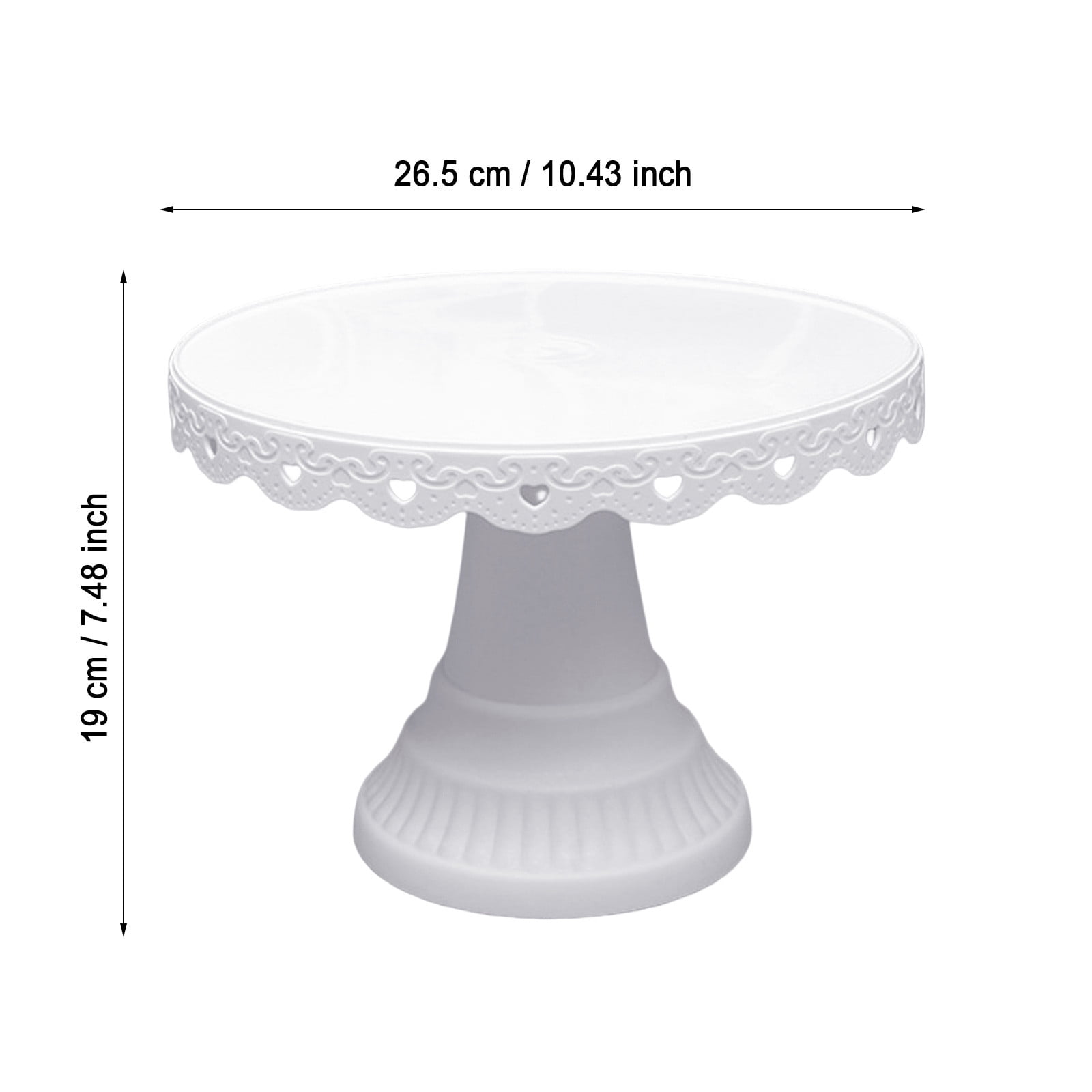 Ionze Kitchen Tools Party 1-Tier Cake Stands, White