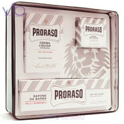 PRORASO Toccasana Vintage Metal Tin Gift Set, with Pre-Shave Cream, White Shaving Cream, & Aftershave