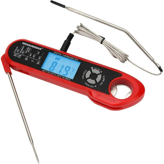 MEASUREMAN Digital Meat-Thermometer Instant-Read Food Temperature-Probe - with Magnet Calibration Thermometer Waterproof for Kitchen Cooking Grill BBQ Oven Candy