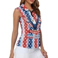 thumbnail image 4 of HUIACONG American Flag Eagle Design Sleeveless Womens Golf Shirt, Elastic Casual Workout Tank Tops Breathable Sleeveless Golf Tennis Shirts, 4 of 7