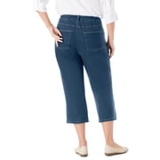 Woman Within Plus Size Stretch Denim Five-Pocket Capri Jeans