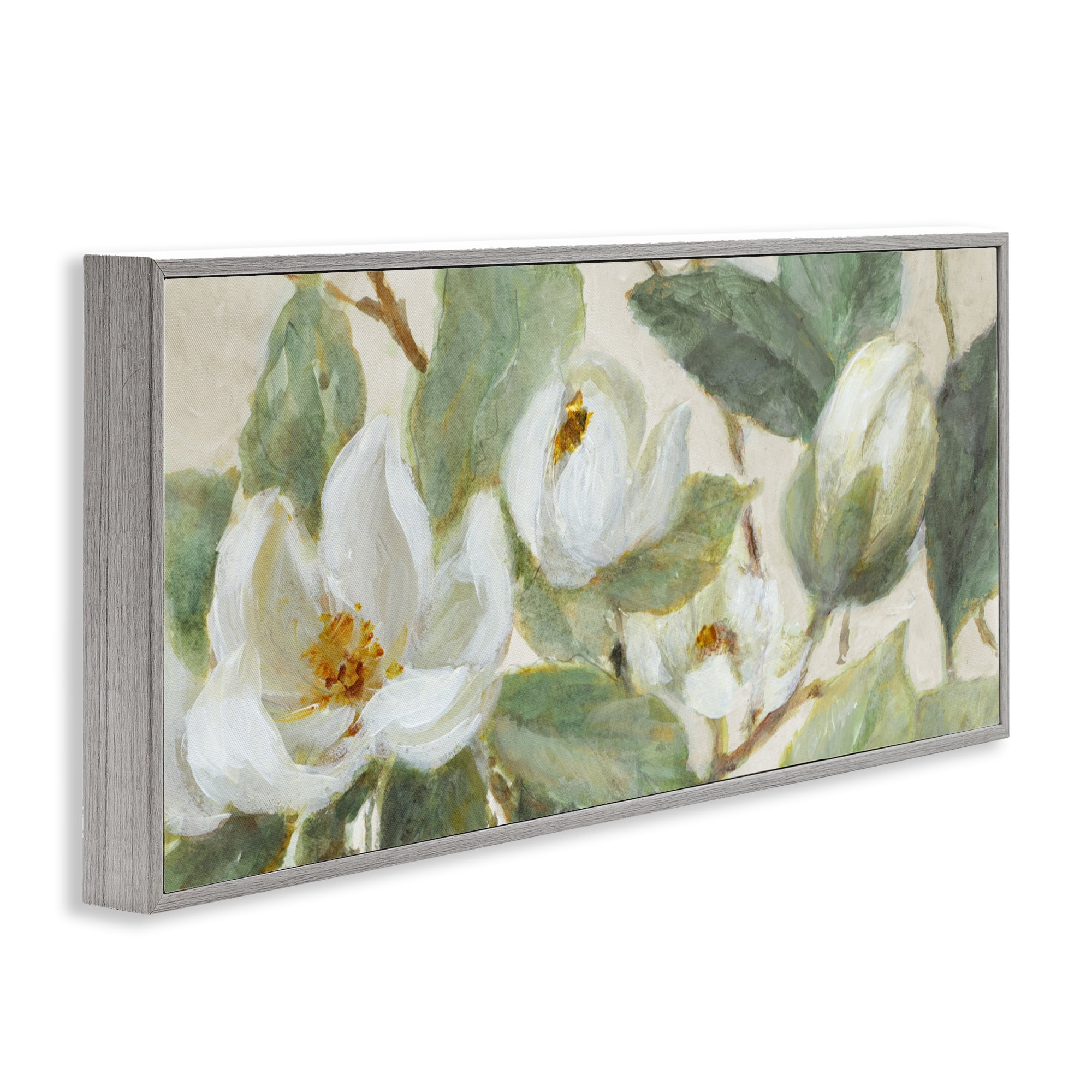Stupell Industries Delicate Magnolia Dreaming Gray Framed Giclee Art, design by Lanie Loreth