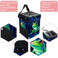 thumbnail image 2 of Starry Sky Frog Foldable Car Garbage Can with Lid, Leak-proof Mini Trash Can, Hanging Storage Bag - Trash Can for Car, 2 of 6