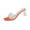 Orange, variant on Gpaecead Women Transparent Rhinestone Chunky Heel Mules Square Open Toe Sparkling Plus Size Shoes Spring Summer Party,Beige