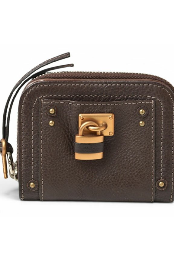 Pre-Owned Chlo Chloe wallet, Paddington folding brown.