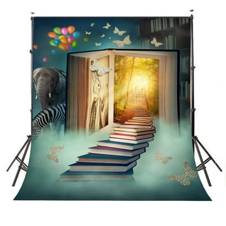 Image of GreenDecor Book Fairy Tale World Photo Background Elephant Zebra Photography Backdrop Studio Props Wall 5x7ft Children Comics Backdrop