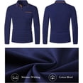 thumbnail image 4 of AIR-Mens Casual Polo Shirts Classic Button Basic Shirt Color Block Cotton Tees Stylish Tops, 4 of 4