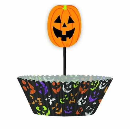 Pumpkin Halloween Cupcake Decorating Kit for 24