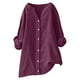 thumbnail image 3 of Camisas de vestir para mujer,Blusa tipo túnica de lino con cuello en V para mujer, manga larga, corte holgado y bolsillo, top informal de verano, sopatenor, 3 of 9