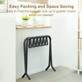 thumbnail image 3 of Mr IRONSTONE Luggage Rack Pack of 2, Folding Metal Suitcase Stand with Nylon Straps and Steel Frame, for Guest Room, Hotel, Bedroom, Steel Frame, Holds up to 130 lb, Black, 3 of 7