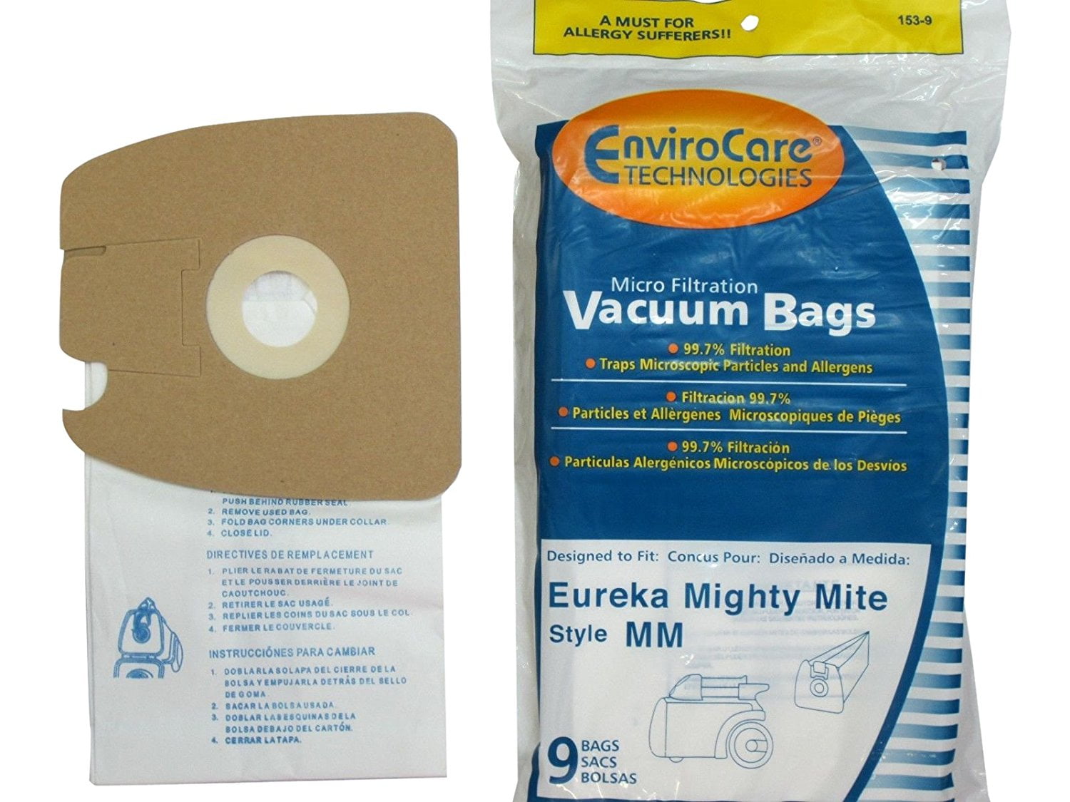 100 Eureka MM Micro-lined Mighty Mite Sanitaire Allergen Filtration Bags 