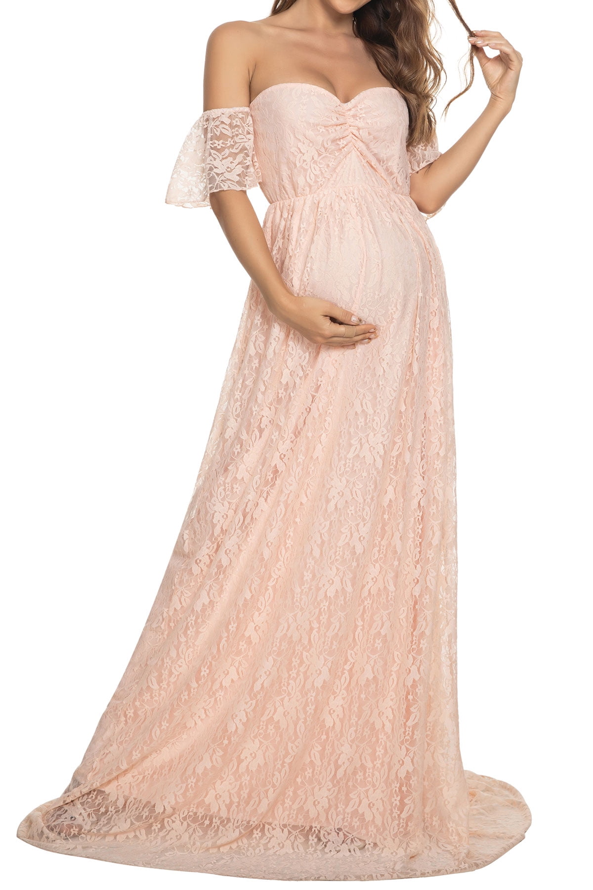 Lace Gothic Wedding Womens Design Maternity Short Sleeve Casual Babyshower New 