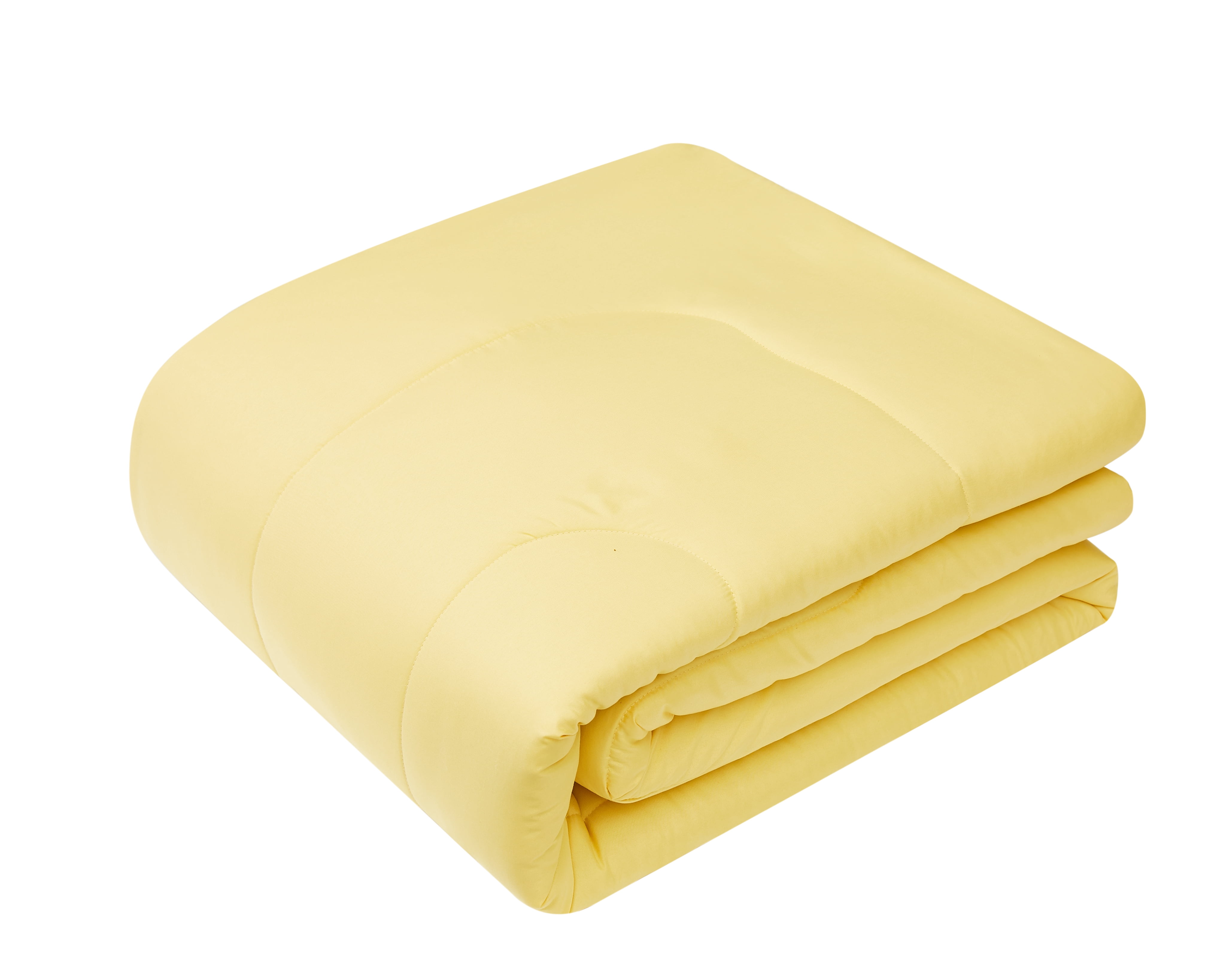 Mainstays 5 Piece Reversible Bed in a Bag Comforter Set with Sheets, Yellow, Twin XL