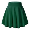 thumbnail image 4 of adviicd Women Casual Mini Stretch Waist Flared Plain Pleated Skater Skirt Green, S, 4 of 4