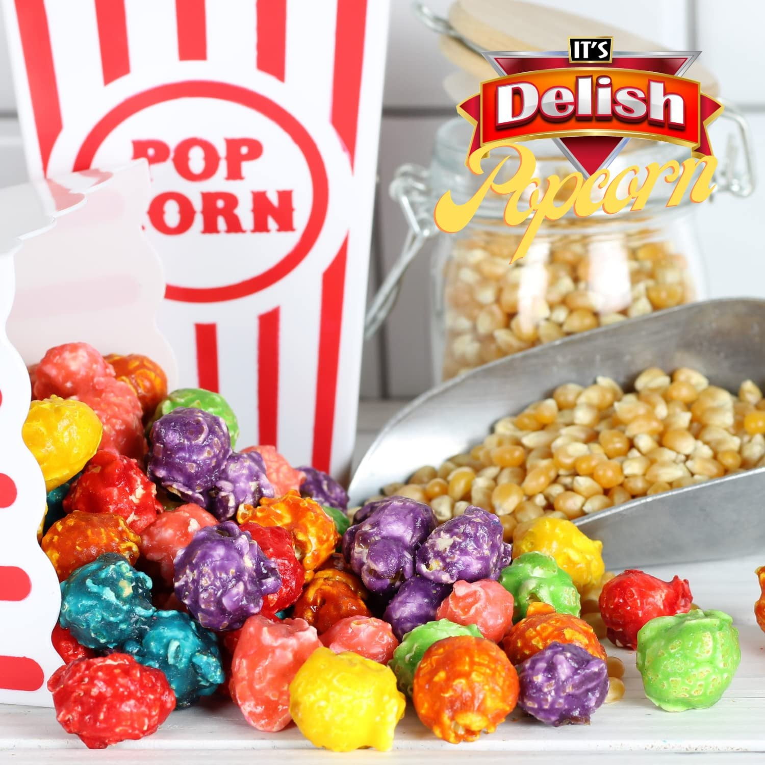 Buy Gourmet Rainbow Colored Popcorn by It's Delish 8 Oz Bulk Bag Multi