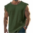 thumbnail image 3 of Bxsruta Men's Casual Cotton Sleeveless Tank Top Workout Loose Fit Athletic Muscle Shirt, 3 of 8