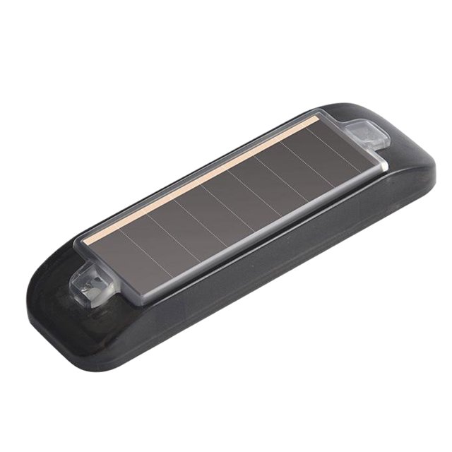 mmirethe Black Motorcycle Rear End Collision Warning Light Solar Charging Easy Installation No Wiring black Blue light