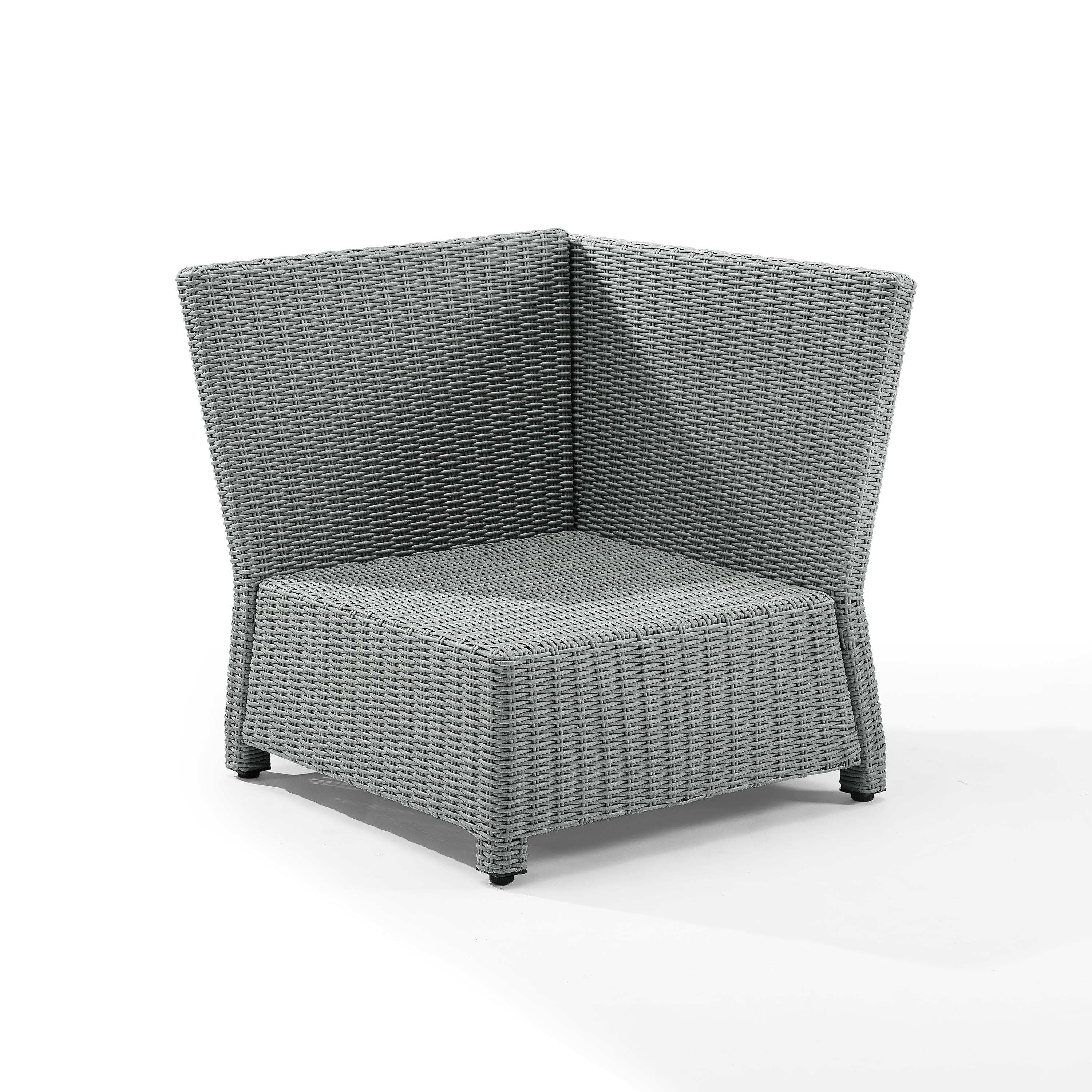 Crosley Bradenton Wicker Patio Corner Chair in Gray - image 4 of 10