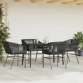 thumbnail image 3 of vidaXL 5 Piece Patio Dining Set with Cushions Black Poly Rattan Glass, 3 of 10