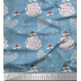 thumbnail image 1 of Soimoi Poly Crepe Fabric Heart,Bee & Floral Artistic Print Sewing Fabric Yard 42 Inch Wide, 1 of 3