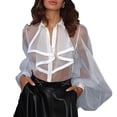 thumbnail image 1 of Camisa de una pieza con cuello vuelto, blusa tipo body para mujer, blusa informal de una pieza para mujer, blusa tipo body transparente, la mejor de su clase, 1 of 6