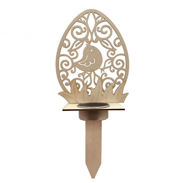 Alimentador de animales salvajes, bandeja de alimentación de madera, estacas para jardín, patio, patrón de Pascua, decoración DIY, regalos de arte, hogar para amantes de la naturaleza, tipo 5 Inevent HA028303-05