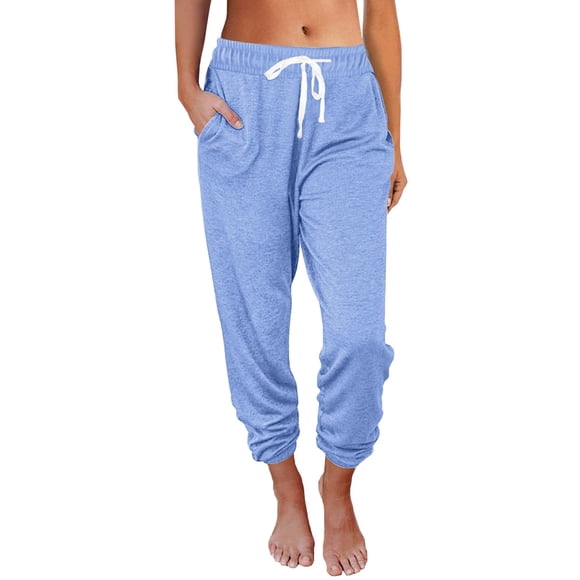Pantalones deportivos AUTOMET para mujer, pijama lounge, azul claro, talla S