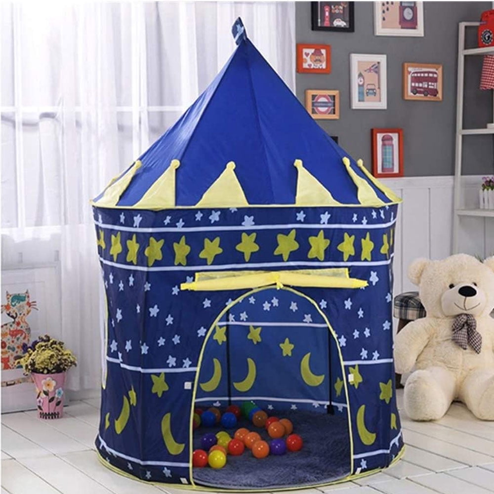 Kepooman Folding Pop Up Play Tent for kids, Portable Play House With Glow In The Dark Stars, Blue Kepooman Folding Pop Up Play Tent for kids, Portable Play House With Glow In The Dark Stars, Blue