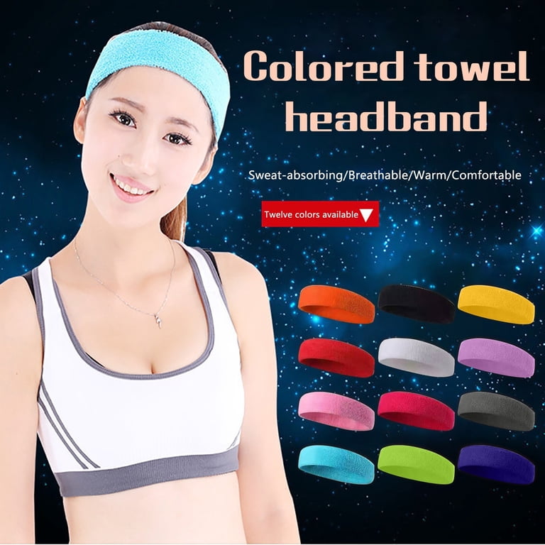 Moisture Wicking Non-Slip Sweatbands Women Running Yoga Gym Sports Amazon.com: Workout Headbands for Women Non-Slip Sports  main image 4